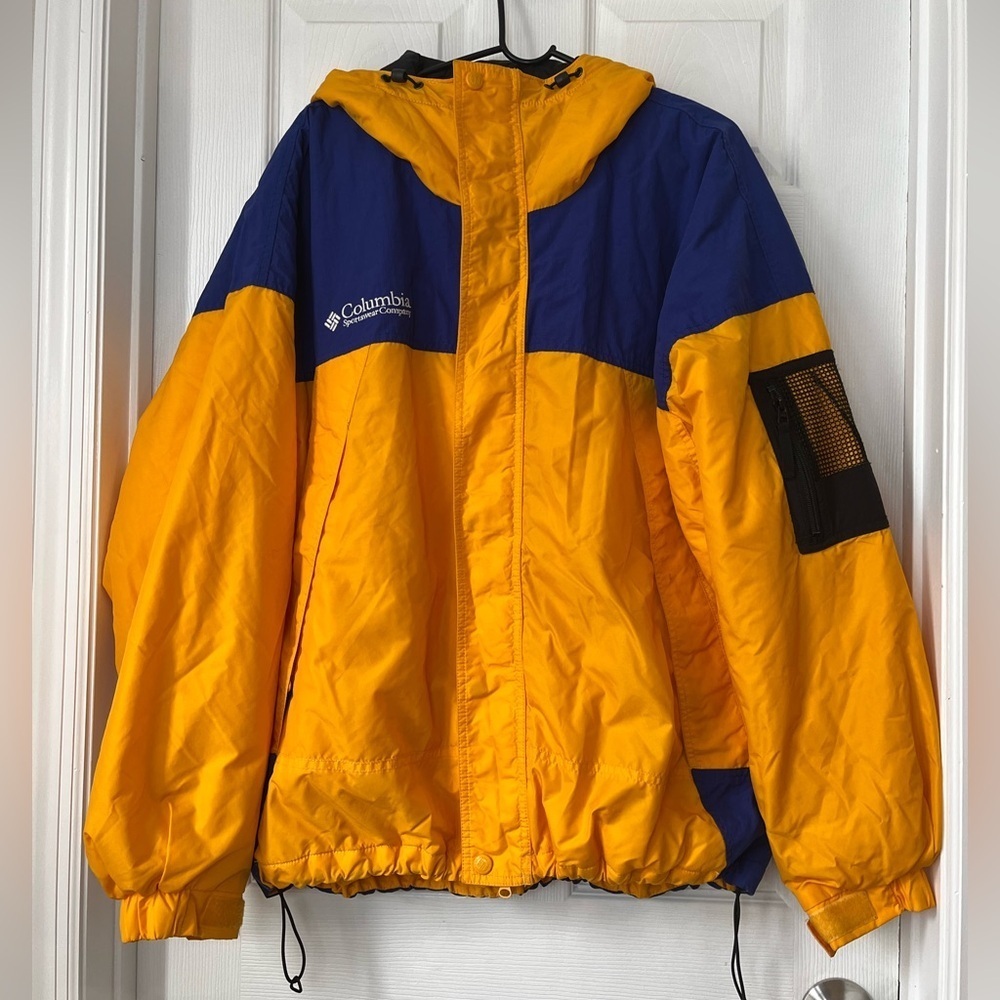 Columbia Ski Jacket Yellow Blue XL